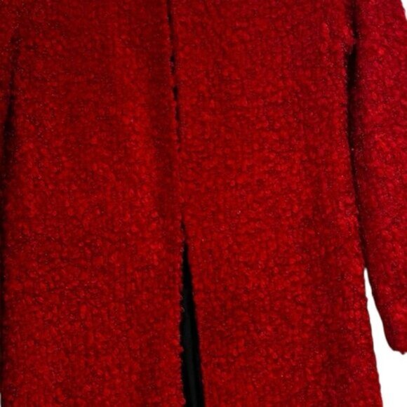 Reformation Red Teddy Sherpa Lightweight Coat Jacket Midi Soft Cozy Straight XS - Picture 11 of 14